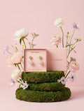 Parker Rose Semi Precious Stone Drop Earrings - Rose Quartz & Jade