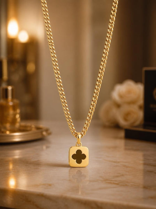 Gold-Tone Black Pendant Toggle Necklace