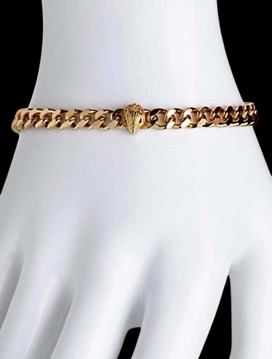 Kurt Geiger Eagle Head Curb Chain Bracelet, Gold